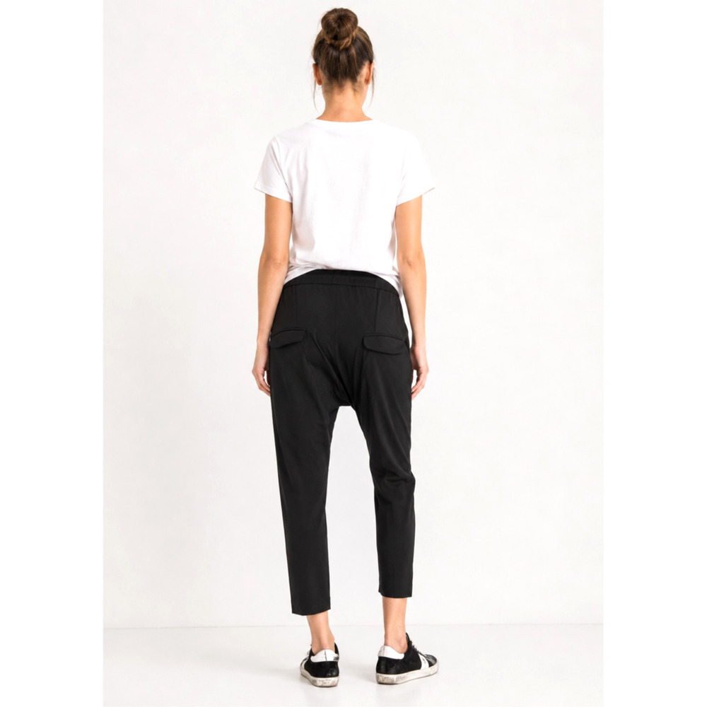 Nili Lotan 2 Wool Elastic Waist Paris Pants $495 Drawstring Slouchy Jet Black - Picture 3 of 10